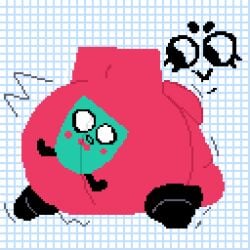 1boy 1boy1girl 1girl ass big_ass big_balls blush blushing butt clip_(snipperclips) duo duo_focus fat fat_female overweight overweight_female smothering snip_(snipperclips) snipperclips thick_ass thick_thighs