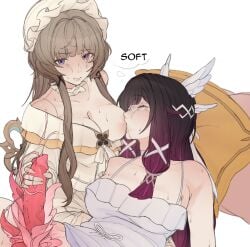 1futa 1girls 2026 2d 2d_(artwork) 2girls areolae bangs big_breasts big_penis black_hair blackrunel blush blushing breastfeeding breasts brown_hair cleavage closed_eyes clothed columbina_(genshin_impact) cum cum_on_hand dialogue digital_media_(artwork) duo ejaculation english_text erection eyes_closed female futanari genitals genshin_impact hand_on_penis handjob headpiece hoyoverse huge_penis intersex long_hair mihoyo multicolored_hair nervous nursing_handjob pajamas penis pillow robot_girl sandrone_(genshin_impact) simple_background sleepover sleepwear sucking_nipples sweat tentacle text thought_bubble unusual_penis veins veiny_penis white_background wings worried yuri