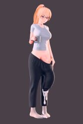 1futa 3d 3d_(artwork) 3d_render beladdy big_bulge big_penis blonde_hair blue_eyes bulge bulge_down_leg casual casual_bulge casual_ejaculation casual_erection cum cum_drip cum_through_clothes cumming ejaculation_without_expression erection_under_clothes futanari glasses handsfree_ejaculation hyper_bulge large_penis leaking_cum naomi_(beladdy) oozing_cum pants penis solo thick_penis