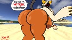 arc_system_works ass_bigger_than_head big_ass big_breasts blazblue breasts breasts_bigger_than_head breasts_out cat cat_ears catgirl dark-skinned_female dark_skin fecharis female hoodie kaka_(blazblue) large_breasts mask masked masked_female red_eyes sharp_teeth taokaka