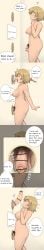 autofellatio big_penis blonde_hair breasts erection flaccid_penis foreskin futanari nude nude_futa penis portal_(object)