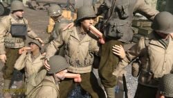 army blowjob exhibitionism gay gay_male gay_sex group group_sex male medal_of_honor_airborne military oral_sex oral_train orgy outdoors soldier soldiers tommys_eagle_hq uniform ww2