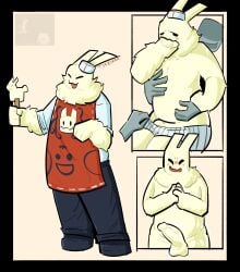 anon anthro blush chubby_male fluffy forsaken_(roblox) groping gubby gubby_(roblox) ice_cream large_penis male parlor_gubby penis pulling_clothing roblox roblox_game robloxian shy submissive_male tokodama tugging_clothing white_body