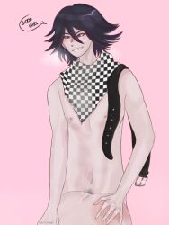 abs almost_naked ass ass_grab belt black_hair blush canon_x_oc checkered_clothing cum cum_in_pussy danganronpa danganronpa_v3 doggy_style dominant_male female first_art_piece fit_male from_behind from_behind_position heart-shaped_pupils kokichiomasangel male male/female naked naked_female ouma_kokichi pale-skinned pale-skinned_male pale_skin pink_background pointy_teeth purple_eyes purple_hair red_skin sharp_teeth skinny_male spanking straight straight_hair vaginal_penetration whipping whipping_marks