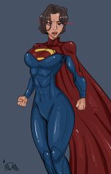 1girls cape dark_hair dc dc_comics dc_extended_universe dceu fanart female female_only hourglass_figure human human_only indralvspaizuri kara_zor-el kryptonian latina light-skinned_female light_skin looking_at_viewer pin_up sasha_calle short_hair solo solo_female supergirl supergirl_(dceu) supergirl_(sasha_calle) supergirl_(series) superhero_costume superheroine superman_(series) the_flash_(2023) the_flash_(series) thighs