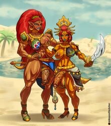 2futas aged_up areolae balls big_breasts big_penis biting_lip breasts breath_of_the_wild clothed clothing dark-skinned_futanari dark_skin dickgirl duo flaccid futa_only futa_urethral_insertion futanari gerudo gerudo_futa huge_balls huge_cock humanoid humanoid_penis licking_lips licking_own_lips long_hair looking_at_viewer mostly_nude nipple_piercing nipples one_breast_out partially_retracted_foreskin penis piercing red_hair riju self_upload standing the_legend_of_zelda the_legend_of_zelda:_breath_of_the_wild truelolzor uncut urbosa urethral urethral_insertion veiny_penis