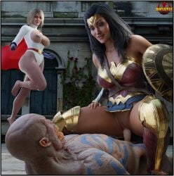 3d baraka barefoot big_breasts big_penis blender breasts clothed_female_nude_male dc dc_comics diana_prince feet huge_breasts injustice_2 kara_zor-l karen_starr large_breasts leotard monster mortal_kombat pink_nipples power_girl power_girl_(injustice) public riding riding_penis sex snafusevsix superman_(series) thick_thighs toes wonder_woman wonder_woman_(injustice) wonder_woman_(series)