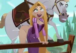 1animal 1boy 1girls 1horse absurdly_long_hair ass bestiality big_butt biocrine blonde_hair blush bodily_fluids bottomless_skirt breasts clothed clothed_female clothed_sex clothing cum cum_inside disney disney_princess doggy_style dominant_feral dress dress_around_waist duo equid equine female female_human/male_feral female_on_feral female_penetrated femsub feral feral_penetrating feral_penetrating_human freckles genital_fluids genitals green_eyes hair hetero horse human human_on_feral human_penetrated interspecies leaning_forward long_hair male male/female male_penetrating male_penetrating_female maledom mammal maximus_(tangled) no_panties outdoor_sex outdoors penetration penis pleasure_face princess rapunzel royalty sex sex_from_behind stomach_bulge sweat sweatdrop tangled tangled:_the_series tree zoophilia