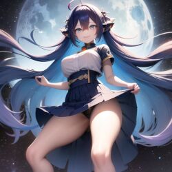 ai_generated fully_clothed moon nemus_waifu_generator panties_visible pooplool skirt_lift tagme thighs