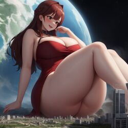 1girls 2023 ai_generated armwear bare_shoulders big_ass big_breasts big_butt breasts brown_eyes bubble bubbles bulge bursting_breasts bursting_clothes curvy curvy_figure giantess gigantic_thighs hi_res high_resolution highres light-skinned_female light_skin long_hair massive_thighs nipples_visible_through_clothing planet red_hair smile smiling stable_diffusion thick thick_ass thick_legs thick_thighs thighs thunder_thighs tight_clothing voluptuous voluptuous_female wide_hips wide_thighs