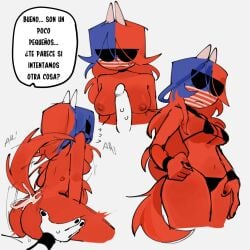 1boy 1girls ailewzol ambiguous_penetration big_penis bikini countryhumans countryhumans_girl cum cum_between_ass cum_inside female long_hair medium_breasts mexico_(countryhumans) red_body red_nipples red_skin simple_background spanish_text straight text united_states_of_america_(countryhumans) white_background