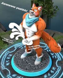 blue_shoes cum cumshot ejaculation fapping jerking jerkingoff lucky_swiftail male_only masturbation musclefurrydogaaron newsuperluckystale orange orange_fox orange_fur tail white_balls white_penis