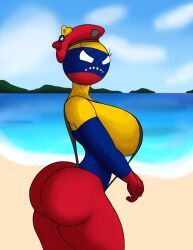 1girls ass big_ass countryhumans countryhumans_girl female female_only gary-q multicolored_body multicolored_skin source_request venezuela_(countryhumans)