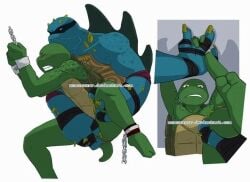 bondage bondage bound chains dom dominant dominant_male forced gay gay_bdsm gay_domination gay_sex genitals male male/male male_only master momorawrr mutant rape raphael_(tmnt) reptile scalie size_difference slash_(tmnt) slave sub submissive submissive_male teenage_mutant_ninja_turtles tied_hands tmnt tmnt_2012 turtle yaoi