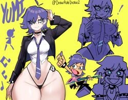 alluring ass blue_hair bottom_heavy breasts cartoon_network casual casual_exposure child_bearing_hips clothing drawrobdraw2 female female_focus gigantic_thighs goth guitar hi_hi_puffy_amiyumi high-waist_panties high-waisted_thong hips hips_wider_than_shoulders huge_thighs human large_thighs legs musical_instrument necklace neckwear only_female outerwear pale_skin punk_girl short_hair thick_ass thick_legs thick_thighs thighhighs thighs thong thong_only thunder_thighs tie white_body white_skin wide_hips wristwear yumi_yoshimura