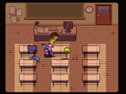 accurate_art_style animated classroom deltarune kris_(deltarune) no_sound pixel_art sex susie_(deltarune) tagme theevilfallenone video