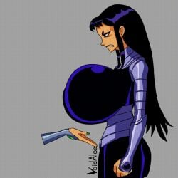 alternate_breast_size angry animated annoyed big_breasts black_hair blackfire bouncing_breasts clothed dc floating_hands gif gigantic_breasts goth_girl huge_breasts incest no_bra playing_with_breasts starfire tan_skin teen_titans void_aloe yuri