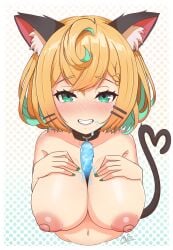 big_breasts blonde_hair cat_ears looking_at_viewer millie_parfait mizmillificent nijisanji nijisanji_en paizuri smiling smiling_at_viewer tagme tail virtual_youtuber