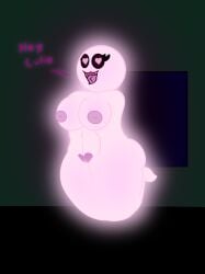 absurd_res ass big_breasts boo_(mario) breasts digital_media_(artwork) female galaxyhusky genitals ghost hi_res looking_at_viewer mario_(series) nintendo nipples not_furry nude open_mouth pussy simple_background smile solo spirit teeth tongue tongue_out