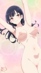 big_breasts blush boku_no_kokoro_no_yabai_yatsu female female_only keihh looking_at_viewer nude pose solo vaginal_penetration yamada_anna