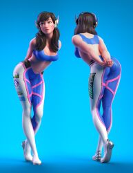 1girls 3d d.va female hana_song marcelo_nilo(artist) multiple_angles overwatch tagme topless