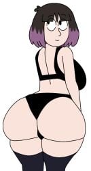 black_eyes black_hair ec-707 hilda_(series) kaisa_(hilda) pale-skinned_female purple_hair transparent_background two_tone_hair