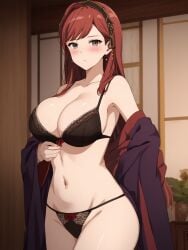 1girls ai_generated artist_request big_breasts bra busty cleavage female female_only hilda_boreas_greyrat large_breasts legs long_hair mature mature_female mature_woman milf mushoku_tensei navel panties red_hair solo thighs voluptuous