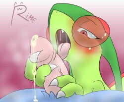 ahe_gao artist_signature blush claws cum cum_drip cute_fang flygon handjob implied_oral no_humans oral penis pokémon_(species) pokemon pokemon_(species) rime_the_vixen saliva tongue tongue_out veiny_penis