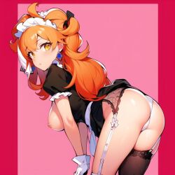 ai_generated artist_request dragon_ball dragon_ball_z female human maid maid_uniform miss_piiza solo