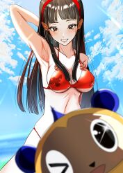 amagi_yukiko atlus breasts female female_only looking_at_viewer persona persona_4 solo swimsuit takeminaieeru teddie_(persona)