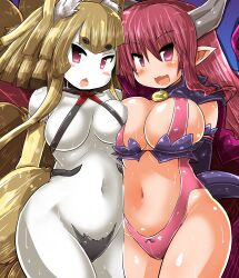 breasts colorpencil36 disgaea disgaea_5 fox_ears fox_girl fox_tail large_breasts nine-tails_(disgaea) nippon_ichi_software skimpy_clothes succubus succubus_(disgaea) succubus_costume succubus_horns succubus_tail succubus_wings thick_thighs thighs wet_skin