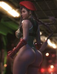 1girls 2xp_studios 3d ass beret big_ass big_breasts black_hair blender braided_hair braided_twintails breasts bubble_ass bubble_butt cammy_white_(cosplay) capcom cosplay crossover_cosplay cute fat_ass female female_only final_fantasy final_fantasy_vii final_fantasy_vii_remake large_breasts leotard long_hair pizz3d solo street_fighter thick thick_ass thick_thighs tifa_lockhart