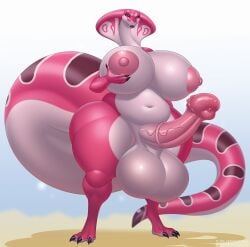 1futa anthro athena_(uwiggitywotm8) bbw completely_nude dickgirl futa_giantess futa_only futanari giantess gigantic_testicles hyper hyper_balls hyper_breasts hyper_penis milf nazuu-m0nster nude nude_futanari presenting puffy_anus scalie smooth_balls snake snake_girl solo tagme