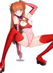 1girls arm_sleeves asuka_langley_sohryu bar_censor blue_eyes blush breast_cutout breasts breasts_cutout breasts_out censor_bar censored female holding_pole kichiemon looking_at_viewer medium_breasts navel neon_genesis_evangelion nipples orange_hair platform_boots platform_footwear platform_heels pole pole_dancing presenting pussy see-through see-through_clothing solo_female spread_legs stockings stripper stripper_heels stripper_pole thighhighs transparent_clothing