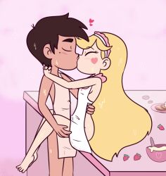 1boy1girl apron baking bluenightkitty clothed_sex cute kissing marco_diaz matching_couple naked_apron romantic romantic_couple sex star_butterfly star_vs_the_forces_of_evil wholesome