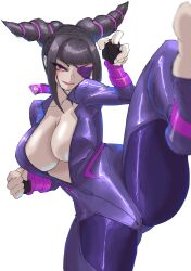 1girls artist_request asian asian_female big_breasts black_hair bodysuit breasts busty capcom cleavage clothed dark_hair eye_patch female female_only fighting_stance fully_clothed huge_breasts juri_han kageroutubaki korean korean_female large_breasts light-skinned_female light_skin martial_artist one_eye_obstructed purple_eyes revealing_clothes street_fighter tagme tagme_(artist) thick tight_clothing