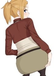 1girls ass bent_over big_ass blonde_hair female legs looking_at_viewer looking_back mature mature_female mature_woman medium_hair milf mushoku_tensei ponytail skirt thighs voluptuous zenith_greyrat