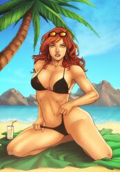 beach bikini jean_grey marvel marvel_comics marvel_girl phoenix_(x-men) x-men