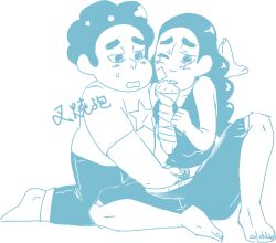 clothed connie_maheswaran fingering hand_in_another's_pants pubic_hair sporeshoot33 steven_quartz_universe steven_universe tagme