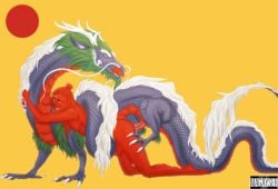 ._. alternate_version_available blue_scales china china_(countryhumans) chinese_dragon countryhumans cum_in_ass dragon green_fur hug long_hair magayser male_only mythology porn public_domain qing_dynasty red_hair size_difference small_image thick_eyebrows torso_warp where_is_your_god_now white_fur white_horn