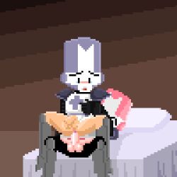 anal animated bed castle_crashers cum cum_in_ass flaccid gay gif gray_knight male male/male male_only male_penetrating newgrounds pink_knight pixel_art skinny source_request tagme toony yaoi