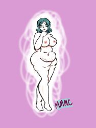 bbw fat feedee feederism female female_only green_eyes green_hair inverted_nipples milf millie_moo mmmc oc original_character overweight overweight_female pink_nipples ssbbw standing stretch_marks