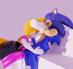 2boys 3d 3d_(artwork) blowjob crossdressing duo eggsaladsandwich elbow_gloves fellatio femboy fox gay gloves hand_on_head hand_on_penis hedgehog latex latex_gloves latex_suit male male/male male_only sonic_(series) sonic_the_hedgehog tails yaoi