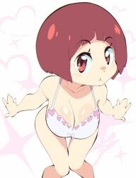 :t adorable aetherion_art bowl_cut cleavage cute kill_la_kill lingerie looking_at_viewer mankanshoku_mako pout studio_trigger tagme