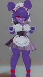 3d 3d_animation animated anthro armwear big_breasts black_legwear bonfie bonfie_(cryptia) bonnie_(cally3d) bonnie_(fnaf) breasts brown_fur cally3d clazzey cleavage cryptiacurves curvy dancing fazclaire's_nightclub female female_only five_nights_at_freddy's fnaf freddy_(fnaf) fredina's_nightclub fredina_(cally3d) frenni_(cryptia) frenni_fazclaire furry hourglass_figure legwear maid maid_uniform meme music one_eye_obstructed purple_fur sad_cat_dance scottgames sound tagme thick_thighs thighhighs video voluptuous wide_hips wsuphapkun