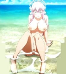 beach big_breasts breasts super_sonico super_sonico_(series)