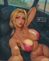 1girls ai_generated aisinful big_breasts blonde_hair breasts female female_only hi_res huge_breasts large_breasts mature_female milf mommy naruto naruto_(classic) naruto_(series) naruto_shippuden nipples selfie solo thick_thighs thighs thong tsunade wide_hips