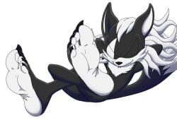 1boy 2020 2020s 2d 2d_(artwork) 5_toes barefoot feet foot_fetish foot_focus foot_ninja15 furry highres infinite_(sonic) infinite_the_jackal male male_only plantigrade sega soles solo sonic_(series) sonic_the_hedgehog_(series) toe_claws two_tone_feet white_fur white_hair