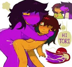 andromorph andromorph/gynomorph animated anthro breeding_mount ddbsandstormm deltarune duo freckles gynomorph hi_res human impregnation intersex intersex/intersex kris_(deltarune) mammal nonbinary_(lore) pregnant pregnant_andromorph pregnant_intersex susie_(deltarune) undertale_(series)