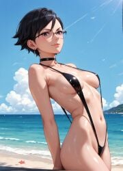 1girls 2d ai_generated areolae armpit armpits arms_up bare_arms beach big_breasts bikini black_eyes black_hair boruto:_two_blue_vortex breasts chest clothed curvy curvy_figure cute cute_face detailed eyelashes eyeshadow female female_only fit fit_female focus hair high_quality large_breasts legs light-skinned_female light_skin lips lipstick looking_at_viewer makeup mascara medium_breasts naruto naruto_(series) nero100 outdoors pale-skinned_female pale_skin perky_breasts petite petite_body petite_female posing sarada_uchiha seductive seductive_look short_hair skinny skinny_girl sling_bikini slingshot_swimsuit stable_diffusion swimsuit swimwear tagme teenager thighs thin_waist twintails